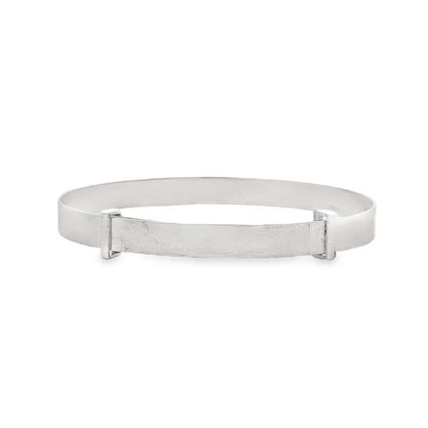 Silver Childs Baby Bangle Plain (Medium)