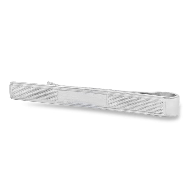 Silver 6x55mm Engine Turned Tie Slide