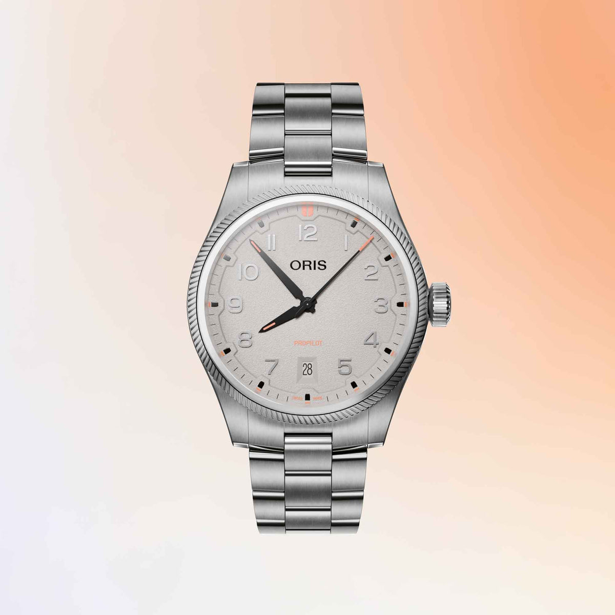 Oris ProPilot Date Grey Dial, Stainless Steel Strap, 41mm Watch 01 733 7805 4163-07 8 20 04LC