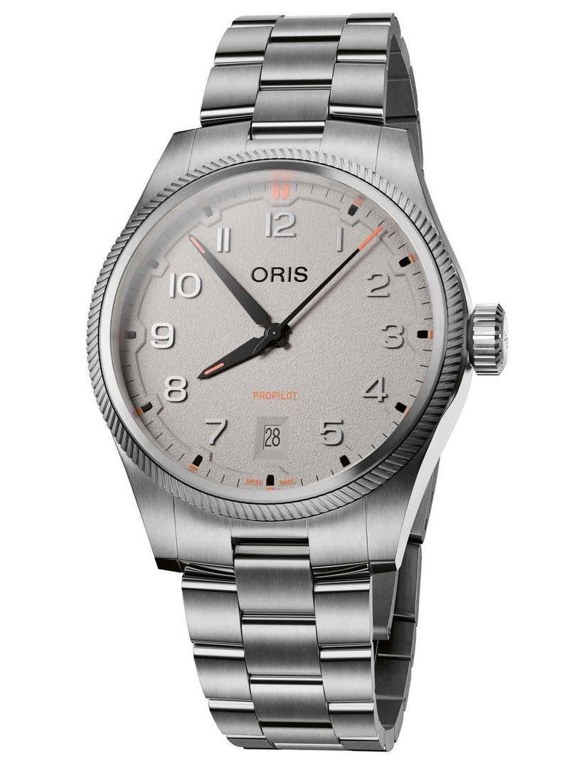 Oris ProPilot Date Grey Dial, Stainless Steel Strap, 41mm Watch 01 733 7805 4163-07 8 20 04LC
