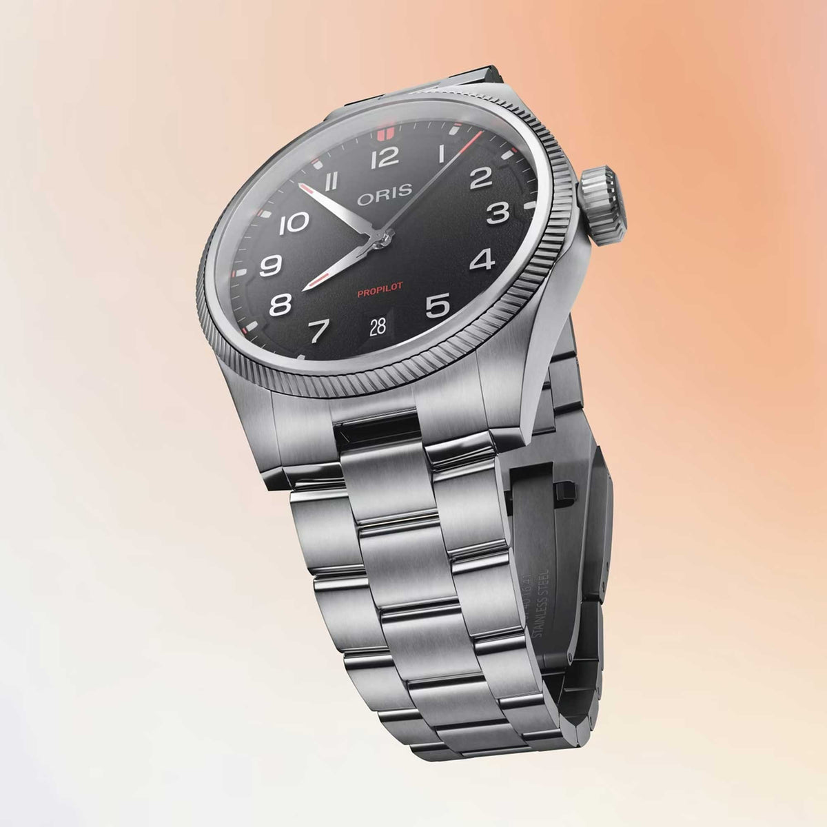 Oris ProPilot Date Black Dial, Stainless Steel, 41mm Watch 01 733 7805 4164.07 8 20 04LC