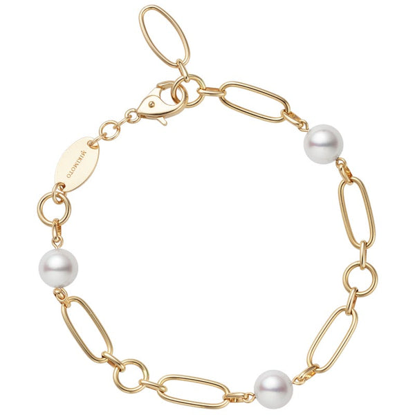 Mikimoto Akoya Cultured 'M Code' 18ct Yellow Gold Bracelet