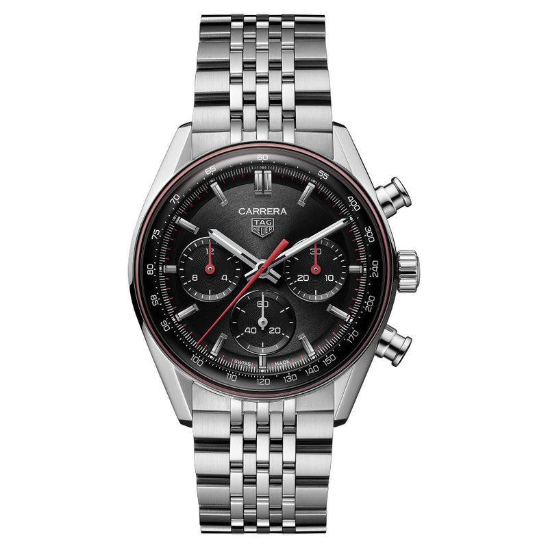 Tag Heuer Carrera Chronograph Automatic, 41mm Black & Red Dial Watch CBS2114.BA0053