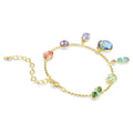 Swarovski Gema bracelet, Mixed cuts, Dangling crystals, Multicoloured, Gold-tone plated