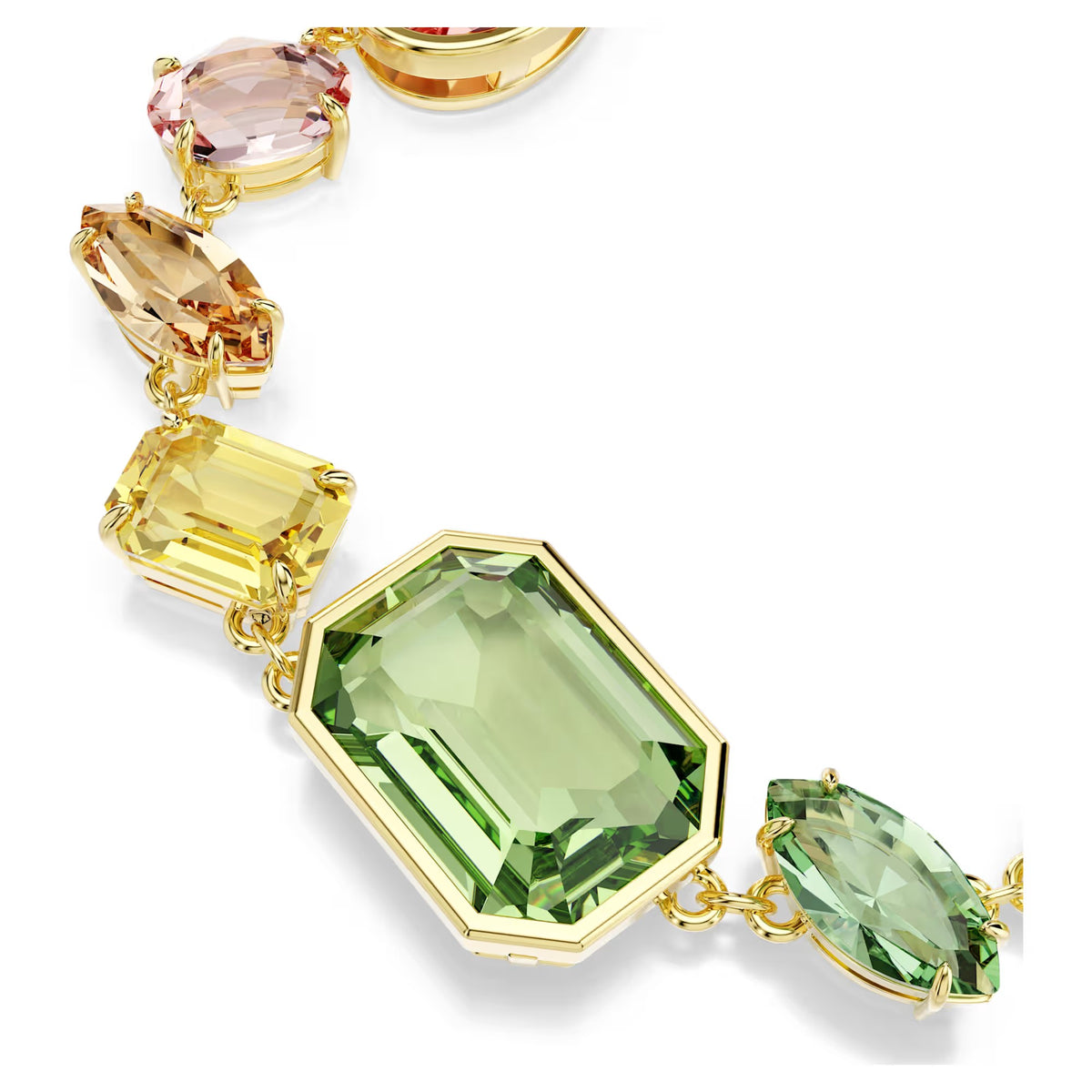 Swarovski Gema bracelet, Mixed cuts, Multicoloured, Gold-tone plated