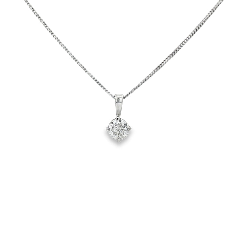 Diamond Round Brilliant Cut, 0.50ct 18ct White Gold Pendant