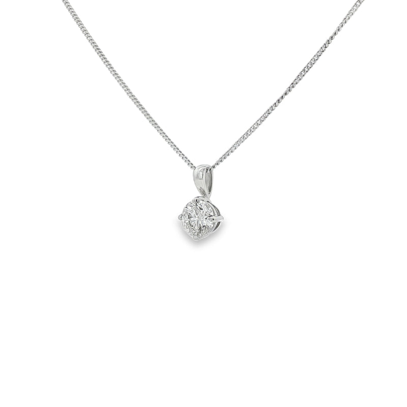 Diamond Round Brilliant Cut, 0.70ct 18ct White Gold Pendant