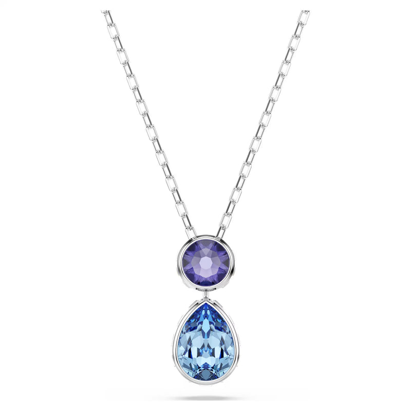 Swarovski Chroma pendant, Mixed cuts, Multicoloured, Rhodium plated