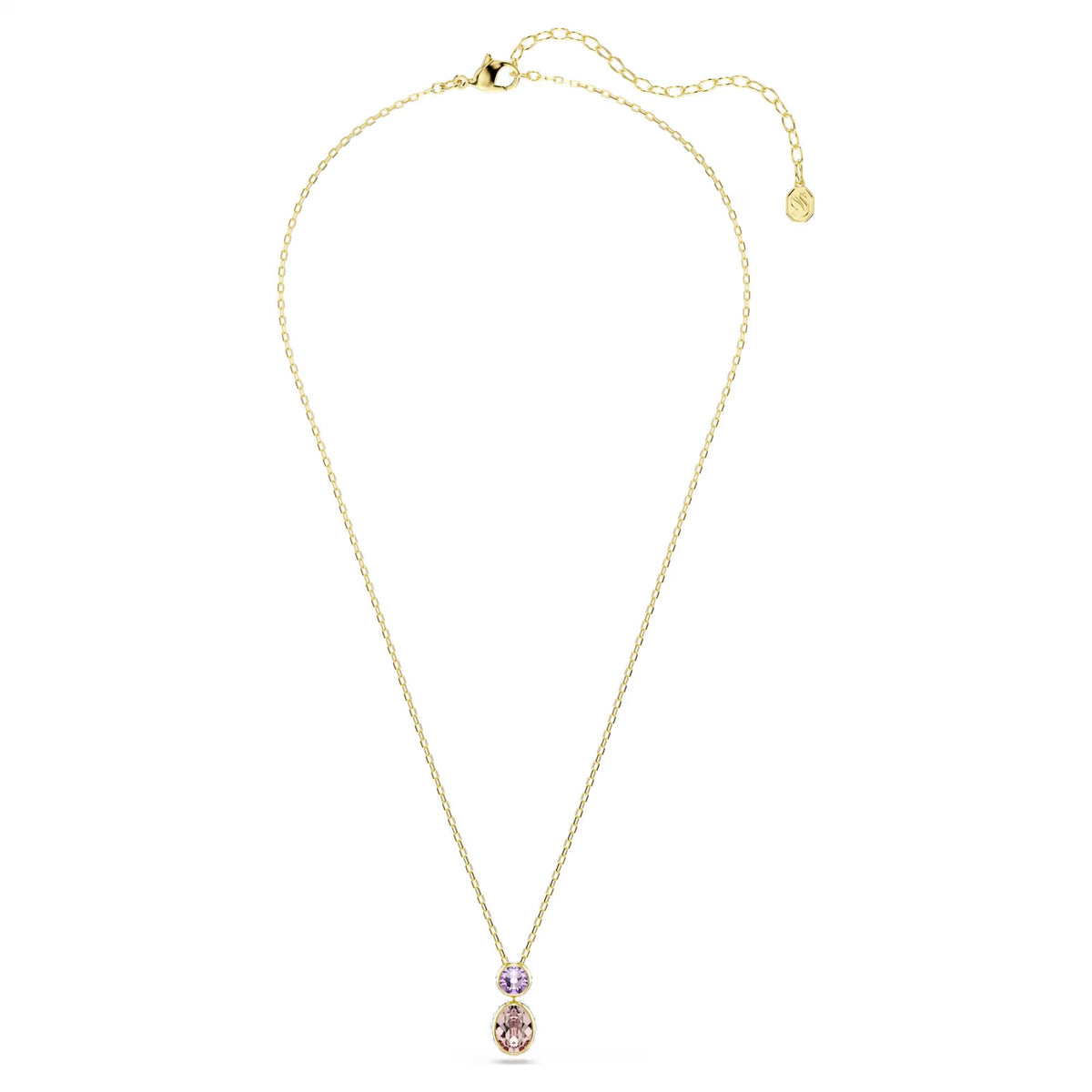 Swarovski Chroma pendant, Mixed cuts, Multicoloured, Gold-tone plated