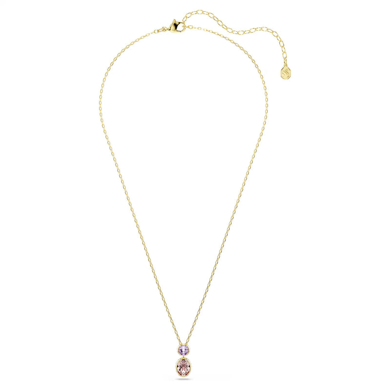 Swarovski Chroma pendant, Mixed cuts, Multicoloured, Gold-tone plated
