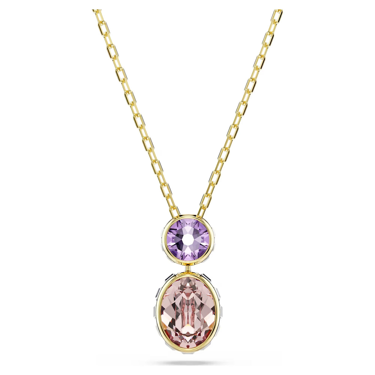 Swarovski Chroma pendant, Mixed cuts, Multicoloured, Gold-tone plated