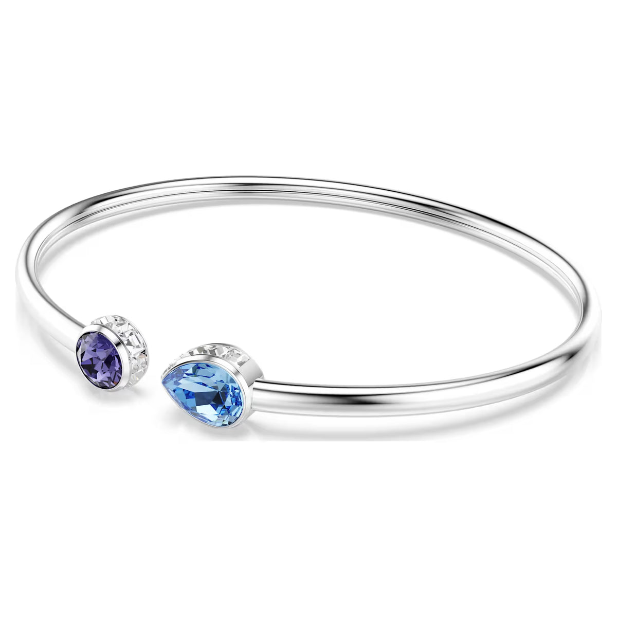 Swarovski Chroma bangle, Mixed cuts, Multicoloured, Rhodium plated