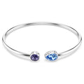 Swarovski Chroma bangle, Mixed cuts, Multicoloured, Rhodium plated