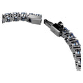Swarovski Matrix Tennis bracelet, Round cut, Blue, Ruthenium plated