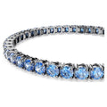 Swarovski Matrix Tennis bracelet, Round cut, Blue, Ruthenium plated