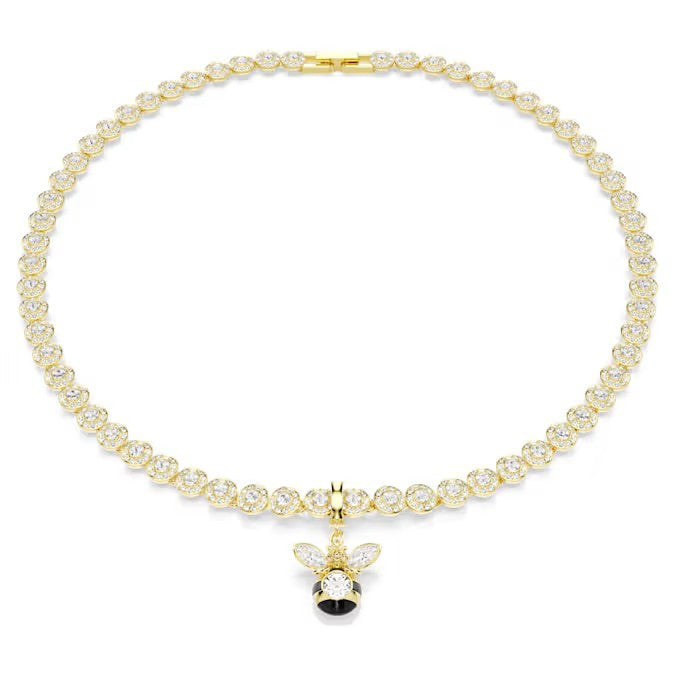 Swarovski Idyllia charm, Mixed cuts, Bee, Multicoloured, Gold-tone plated