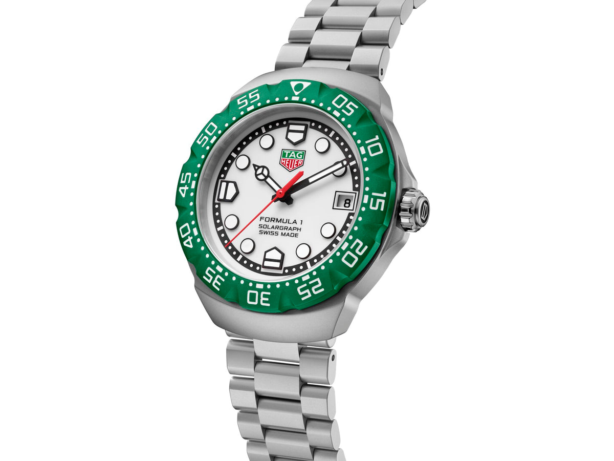 Tag Heuer Formula 1 Solargraph Green, 38mm Steel Watch WBY111E.BA0042