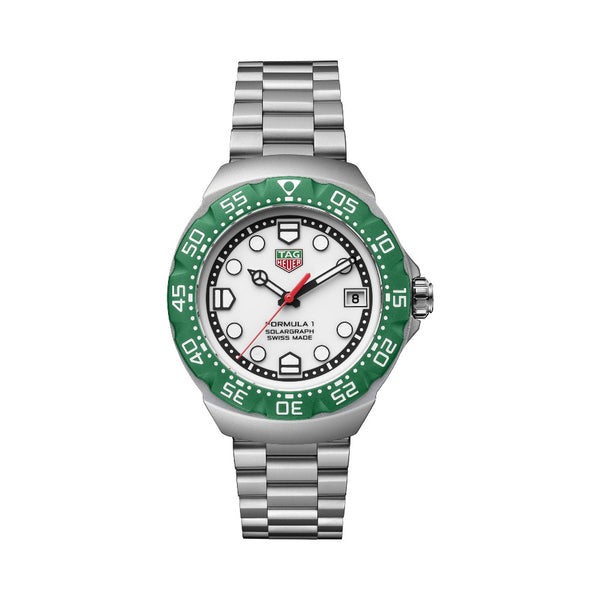 Tag Heuer Formula 1 Solargraph Green, 38mm Steel Watch WBY111E.BA0042
