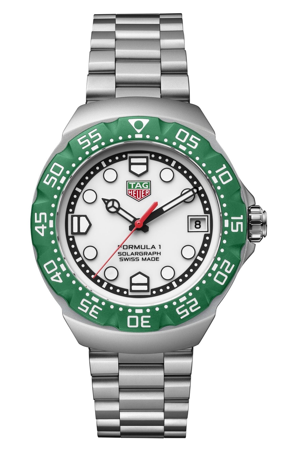 Tag Heuer Formula 1 Solargraph Green, 38mm Steel Watch WBY111E.BA0042