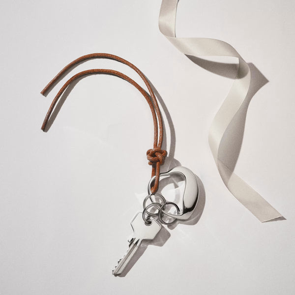 Georg Jensen Open Heart Keyring with Leather