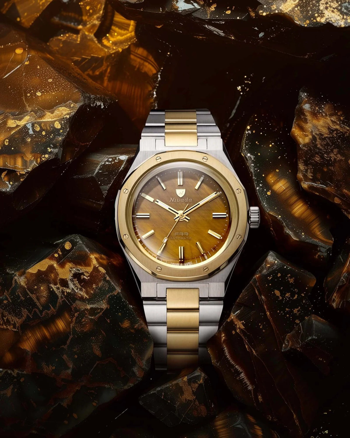 Nivada Grenchen F77 Tiger Eye Bicolour MK1 - Limited Edition 37mm 68033A77