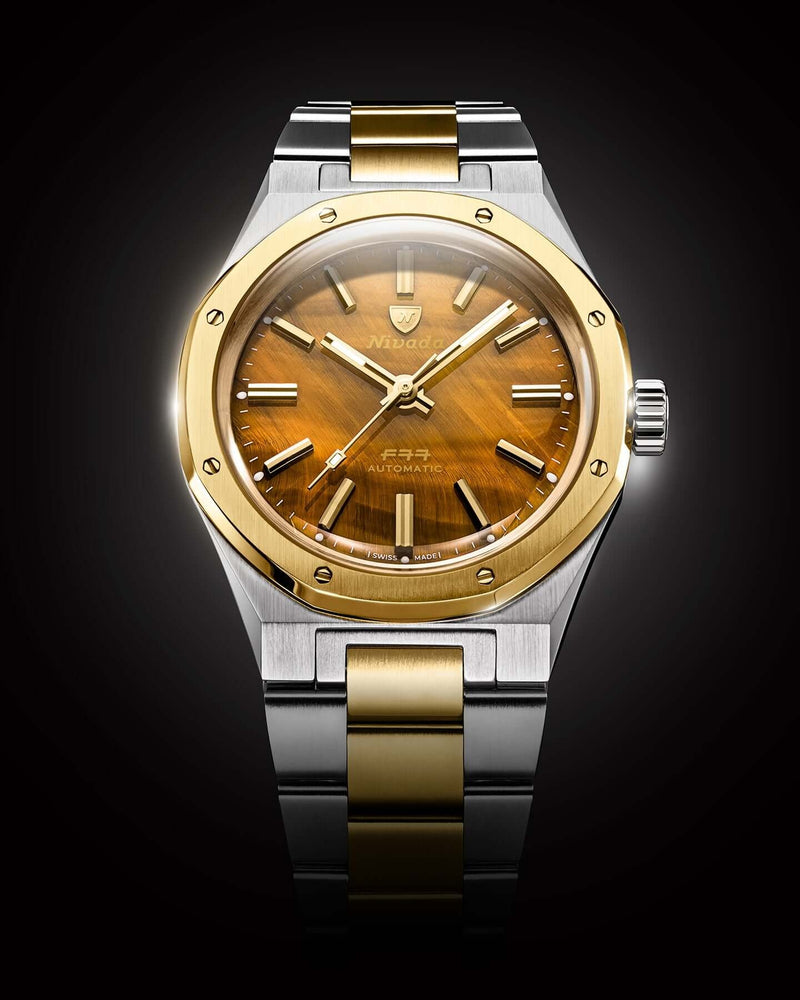 Nivada Grenchen F77 Tiger Eye Bicolour MK1 - Limited Edition 37mm 68033A77