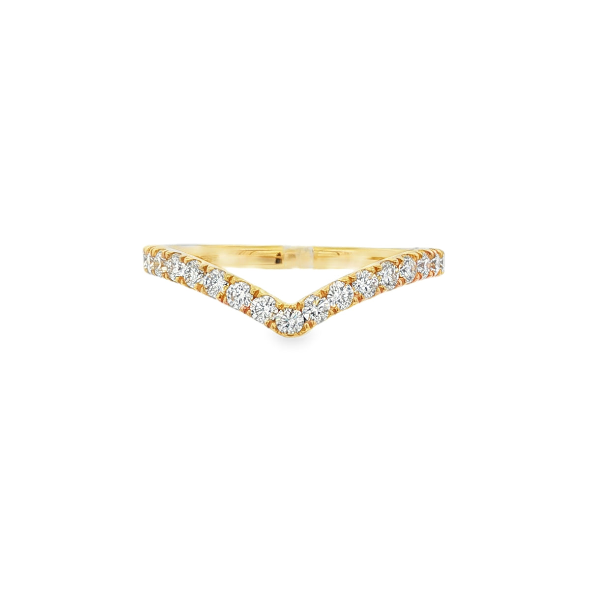 Diamond Round Brilliant Cut 0.45ct, 18ct Yellow Gold Wishbone Ring