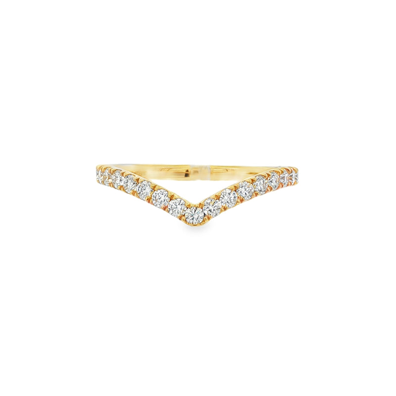 Diamond Round Brilliant Cut 0.45ct, 18ct Yellow Gold Wishbone Ring