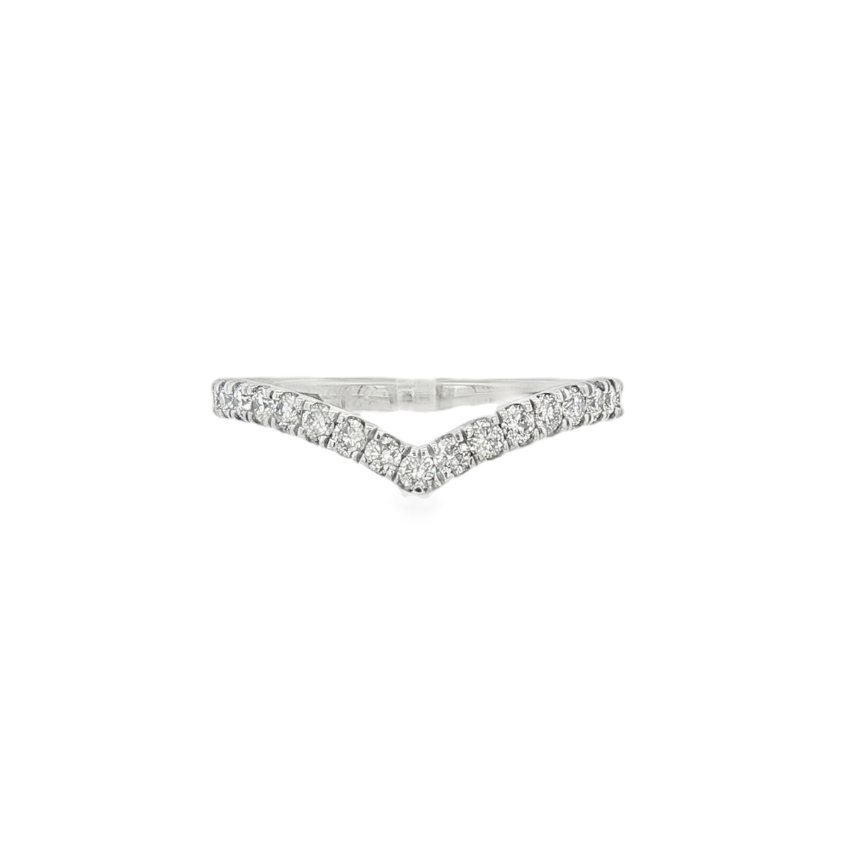 Diamond Round Brilliant Cut 0.45ct, Platinum Wishbone Ring