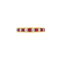 Ruby and Diamond, 18ct Yellow Gold Channel Set Ring