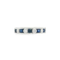 Sapphire and Diamond, Platinum Channel Set Ring