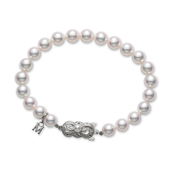 Mikimoto 7mm A1 Akoya Cultured, 18ct White Gold Pearl Bracelet