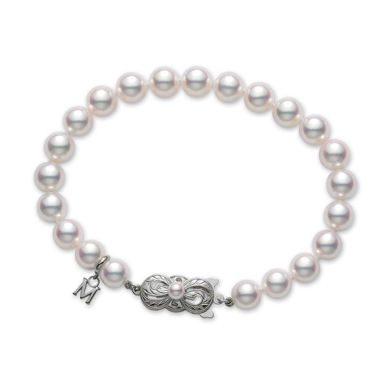 Mikimoto 7mm A1 Akoya Cultured, 18ct White Gold Pearl Bracelet