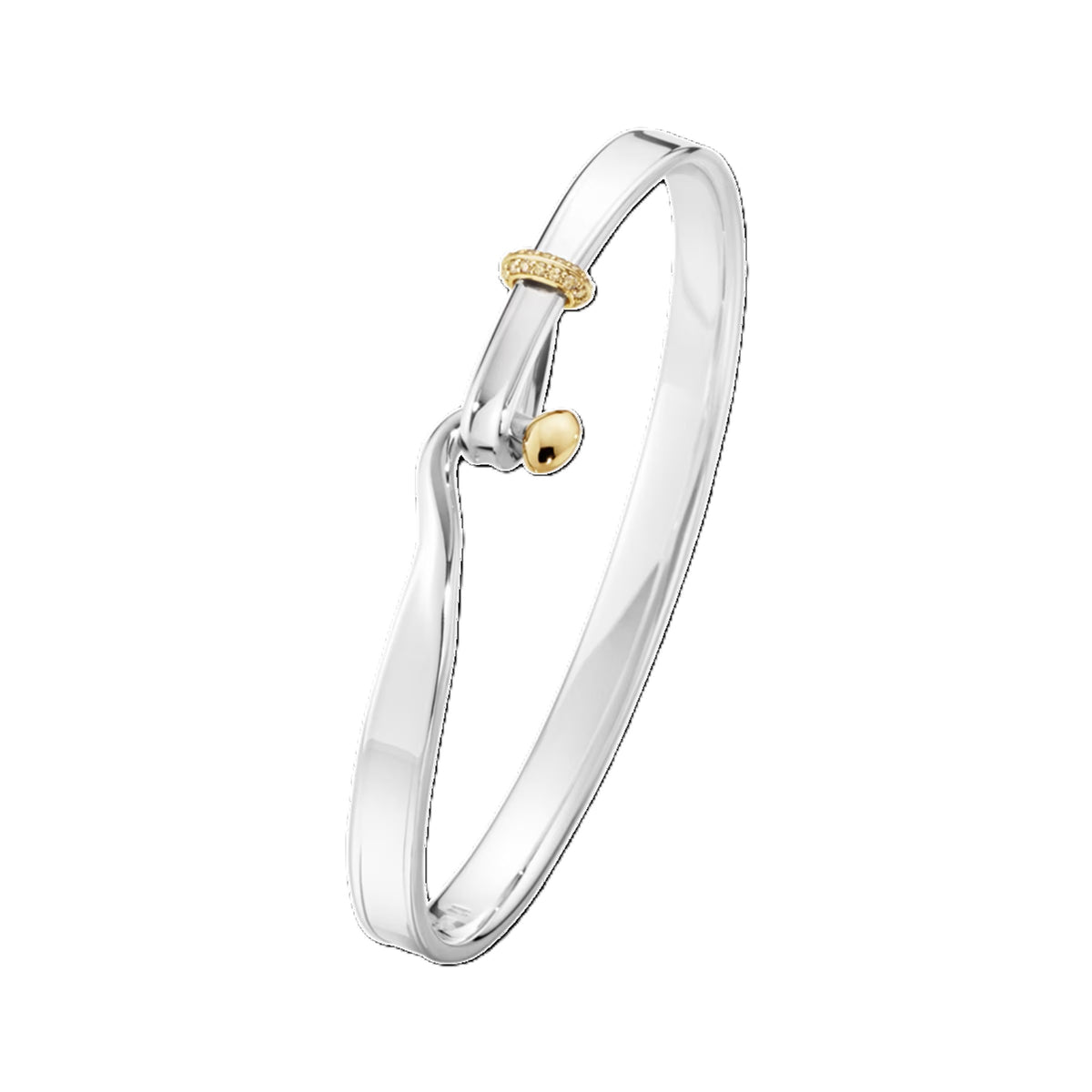 Georg Jensen Torun Bangle, Champagne Diamond, Sterling Silver
