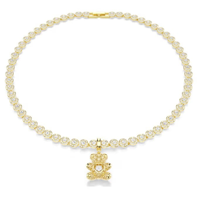 Swarovski Idyllia charm, Mixed cuts, Teddy, 18k gold finish