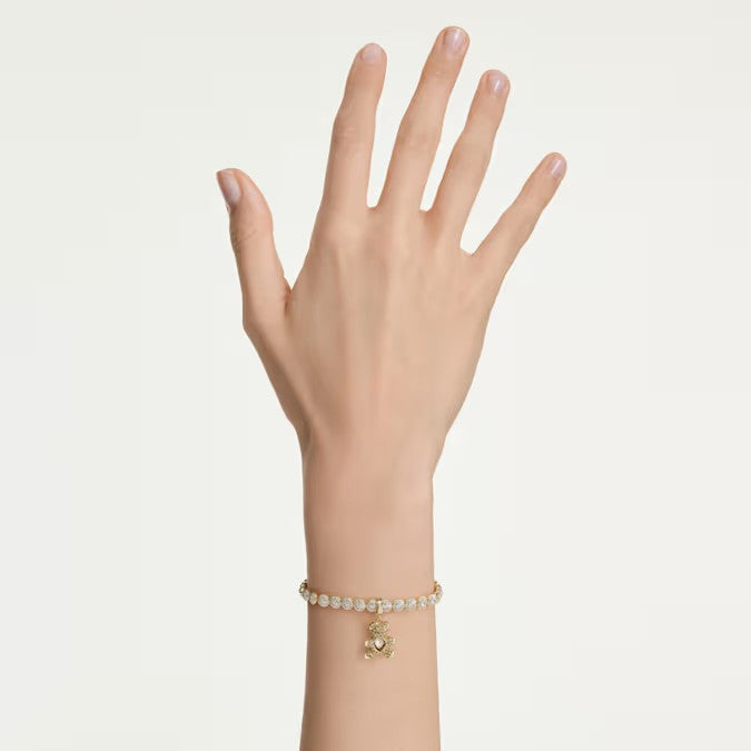 Swarovski Idyllia charm, Mixed cuts, Teddy, 18k gold finish