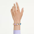 Swarovski Gema cuff, Oversized crystals, Mixed cuts, Multicoloured, 18k gold finish