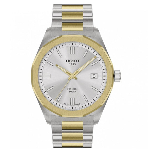 Tissot PRC 100 Solar 39mm Two Tone Watch T1514222203100