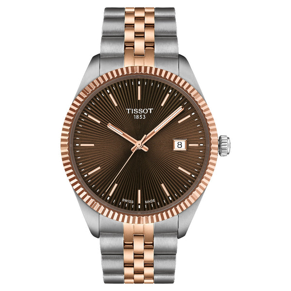 Tissot Ballade Chocolate Dial Two Tone 40mm Watch T1564102229101