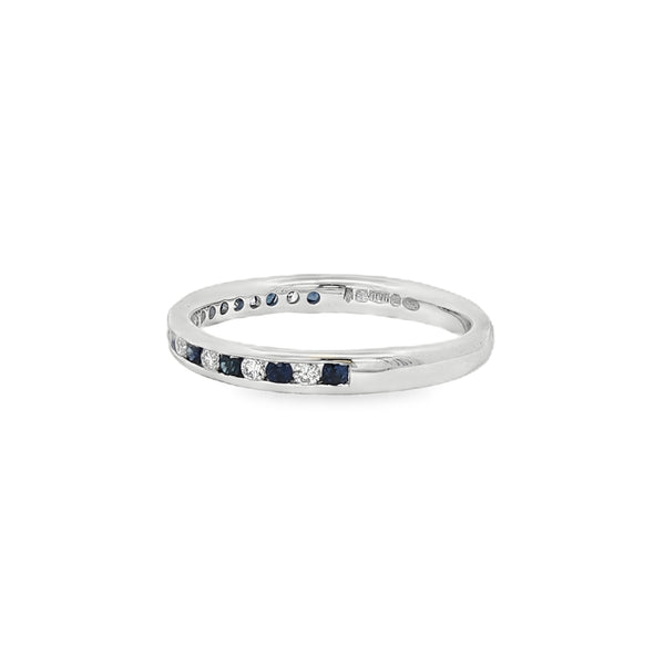 Sapphire and Diamond 0.32ct, Platinum Eternity Ring