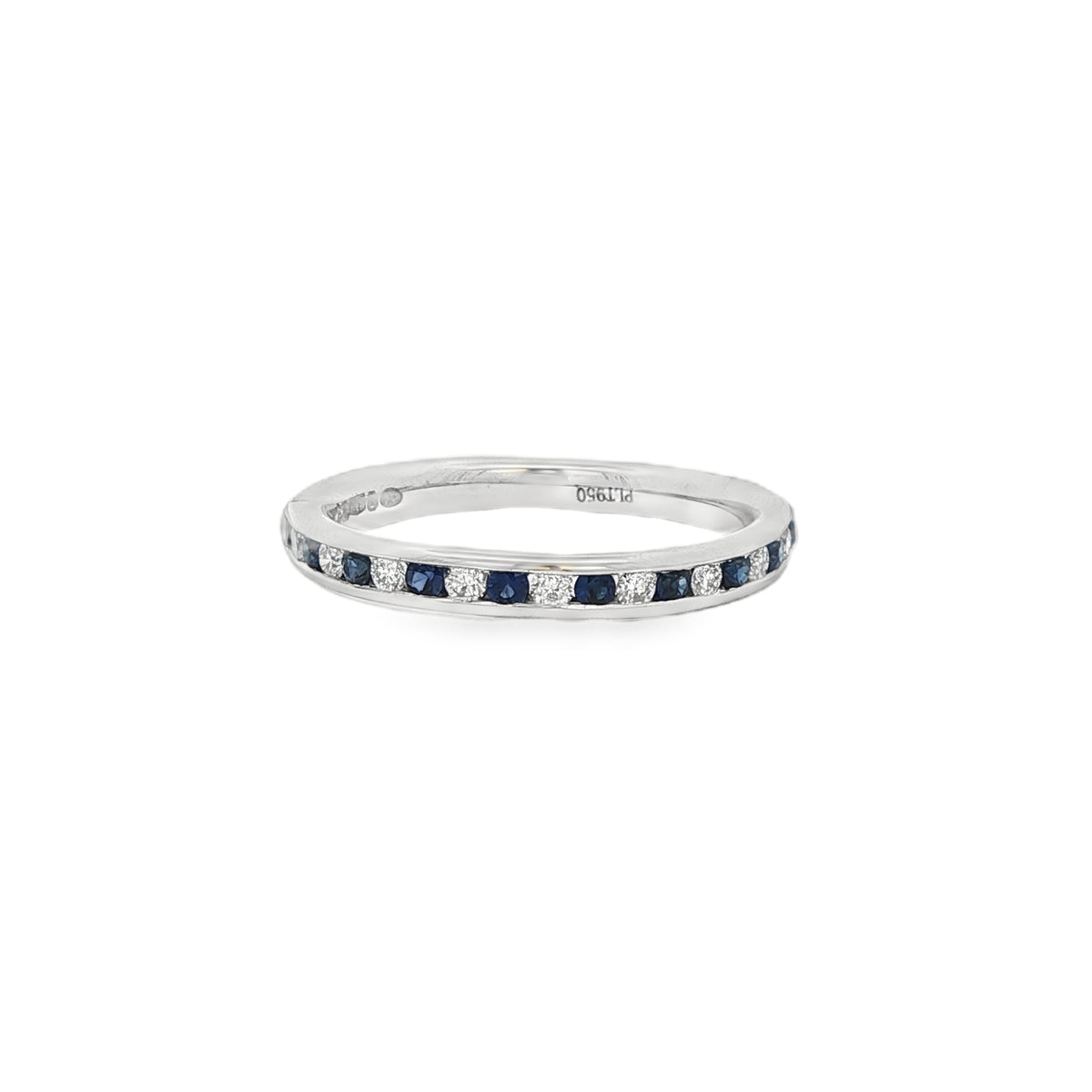 Sapphire and Diamond 0.32ct, Platinum Eternity Ring