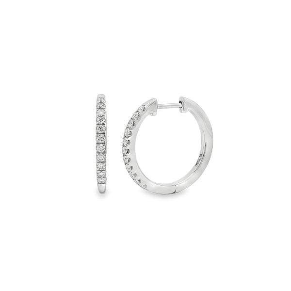 Diamond 19mm 0.35ct, Platinum Hoop Earrings