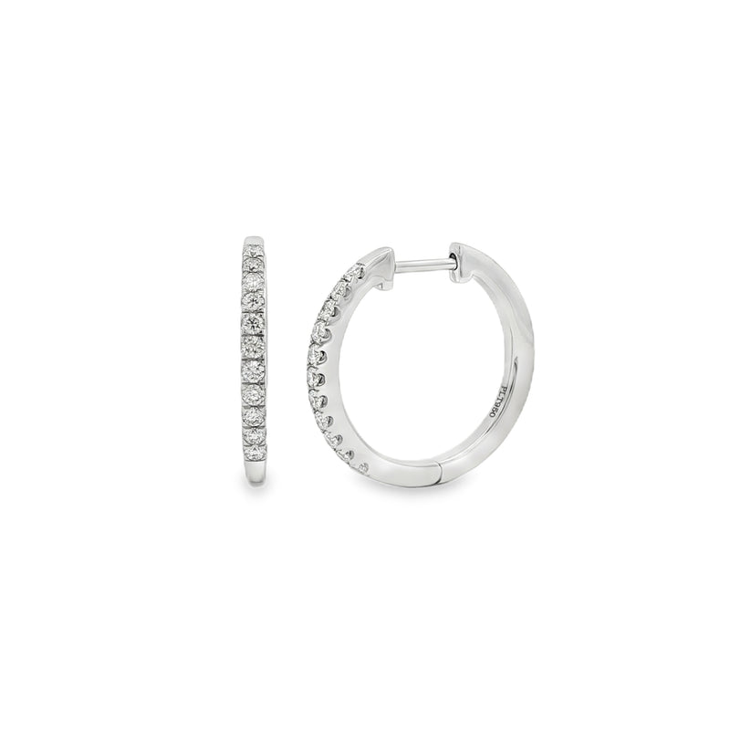 Diamond 19mm 0.35ct, Platinum Hoop Earrings