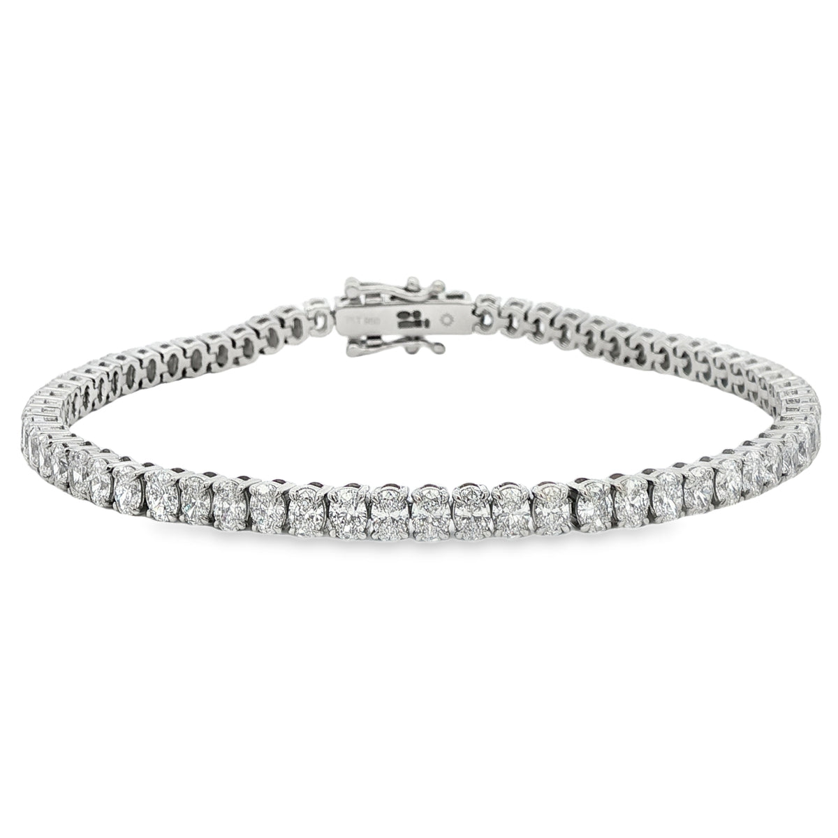 Diamond Oval Tennis 7.00ct, Platinum Bracelet