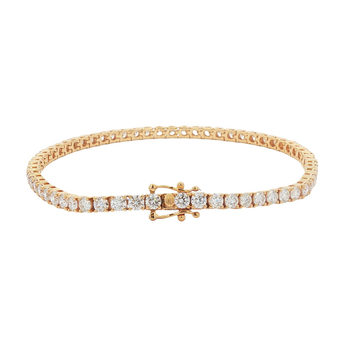 Diamond Tennis 5.00ct, 18ct Yellow Gold Bracelet