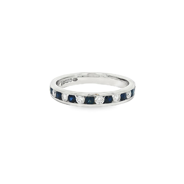 Sapphire and Diamond, 0.36ct, Platinum Eternity Ring
