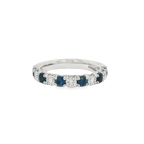 Sapphire and Diamond 0.70ct, Platinum Eternity Ring