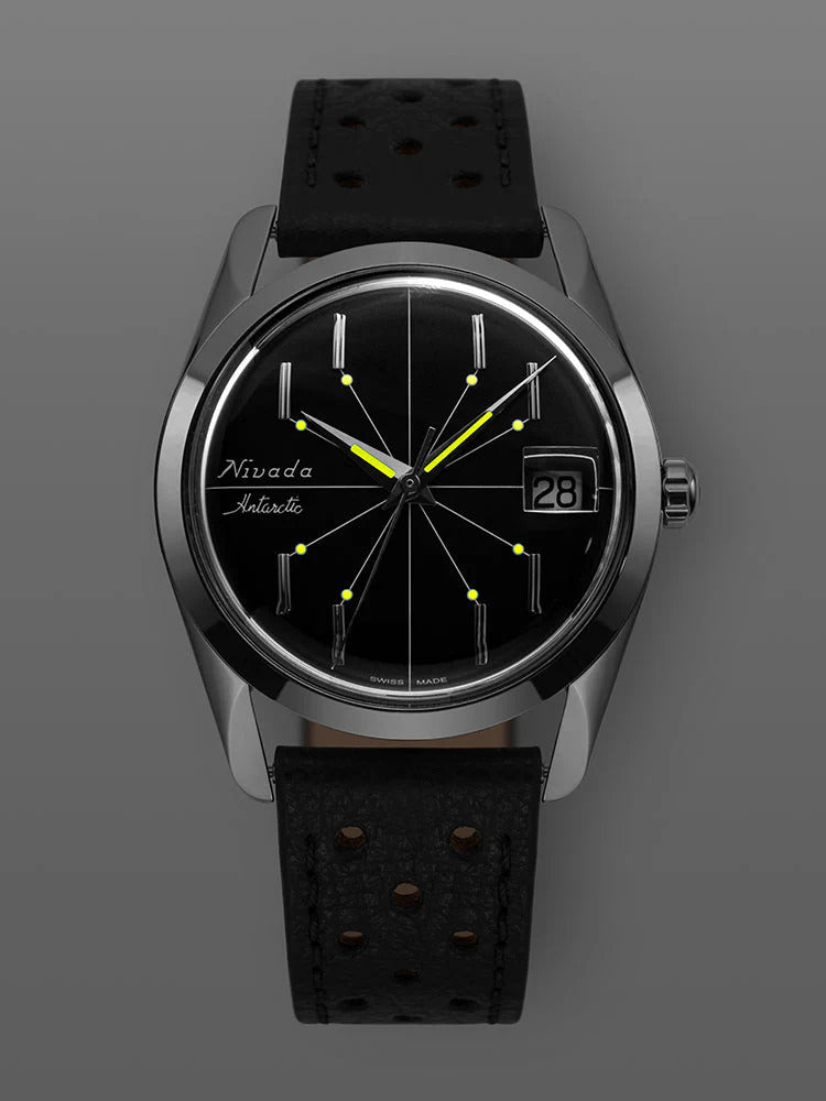 Nivada Grenchen Antarctic Spider Black Racing Strap 38mm 32072A10