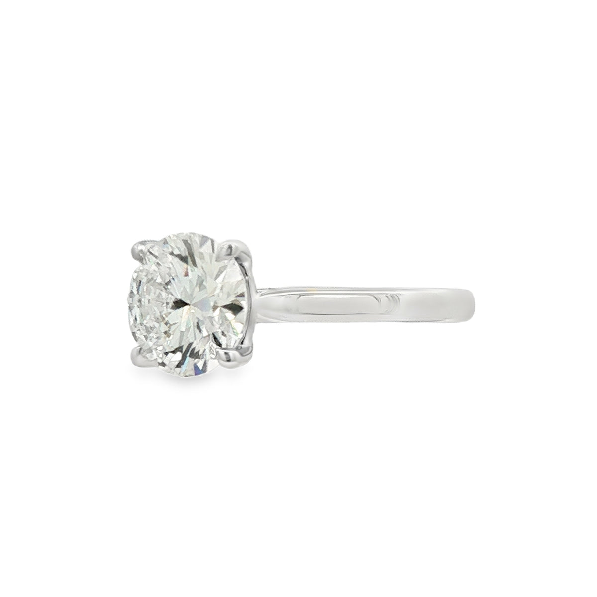 Round Brilliant Cut 2.01ct Lab Grown Diamond, Platinum Ring