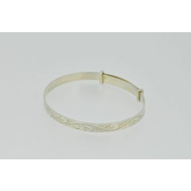 Silver Engraved Childs Bangle
